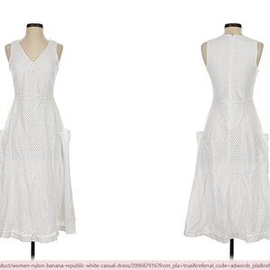Banana Republic White Eyelet Sleeveless Summer Dress NWT Size 2 Petite